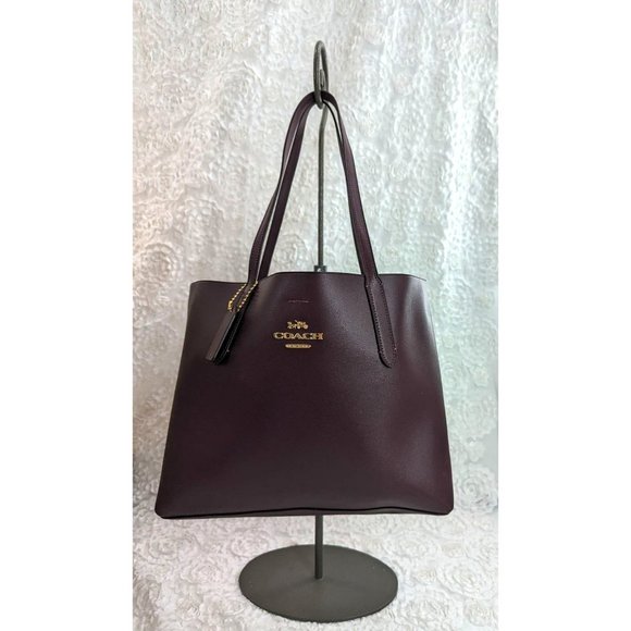 COACH BRAND NEW AVENUE TOTE RASPBERRY/METALLIC RASPBERRY/LIGHT GOLD $350 - Picture 2 of 11